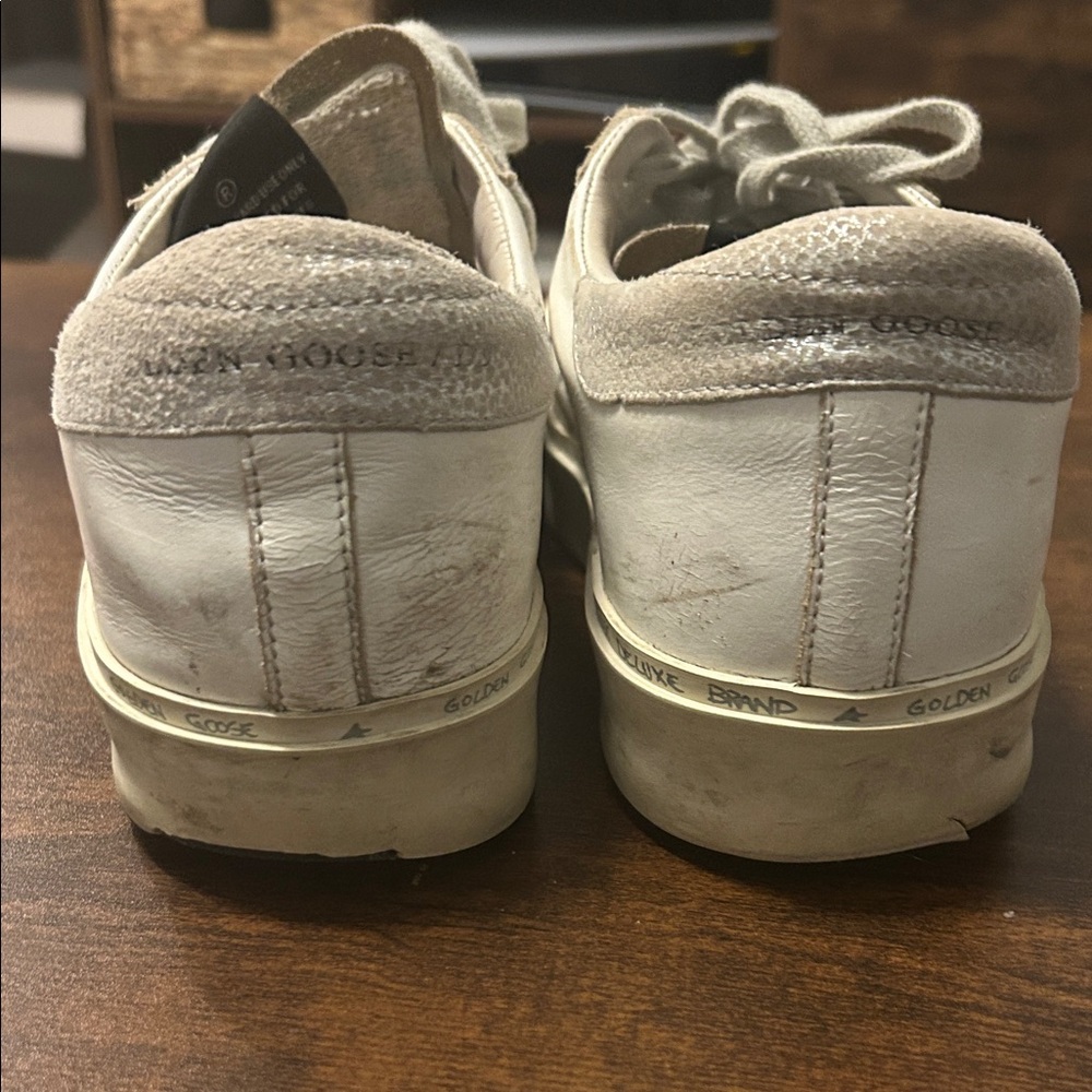 Golden Goose Deluxe White and Silver Sneakers - Picture 5 of 6